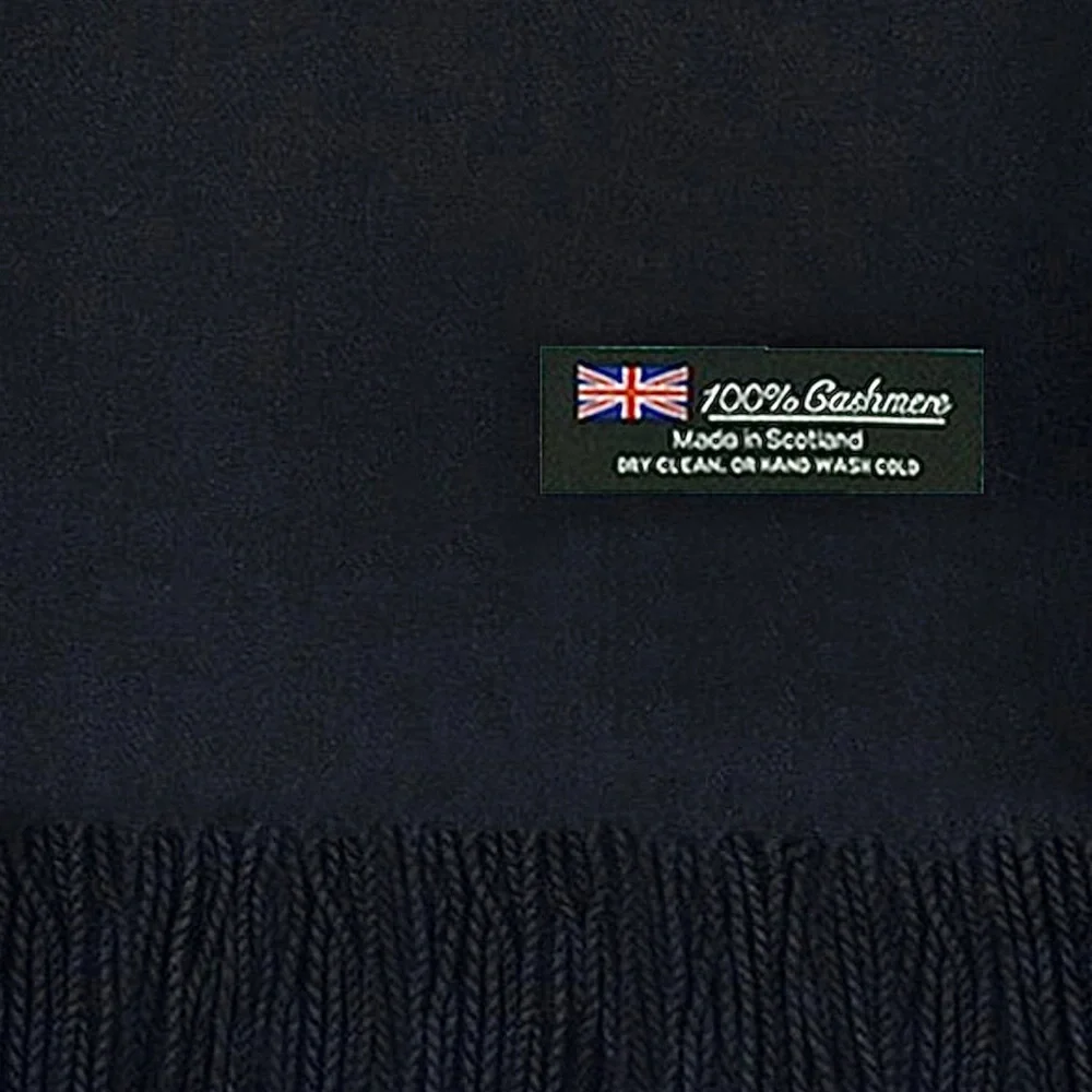 Mens Pure Cashmere Scarf Made in Scotland New 12 x 72 Muffler